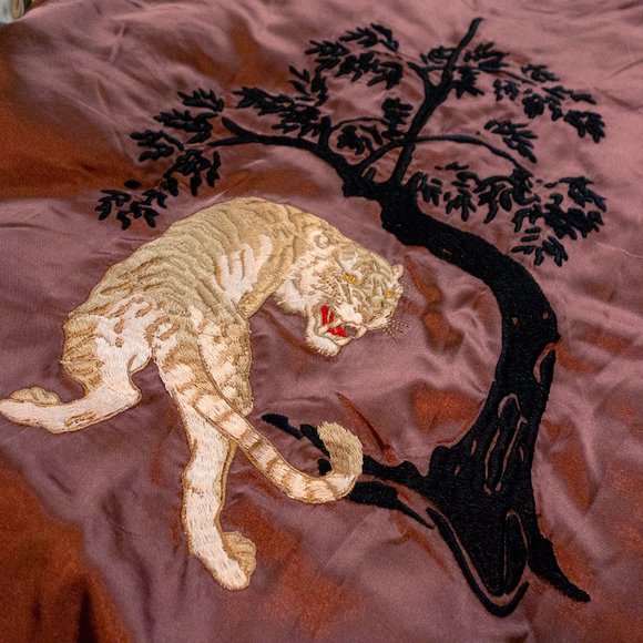 Satin Tiger Baseball Jacket - Picture 3 of 5